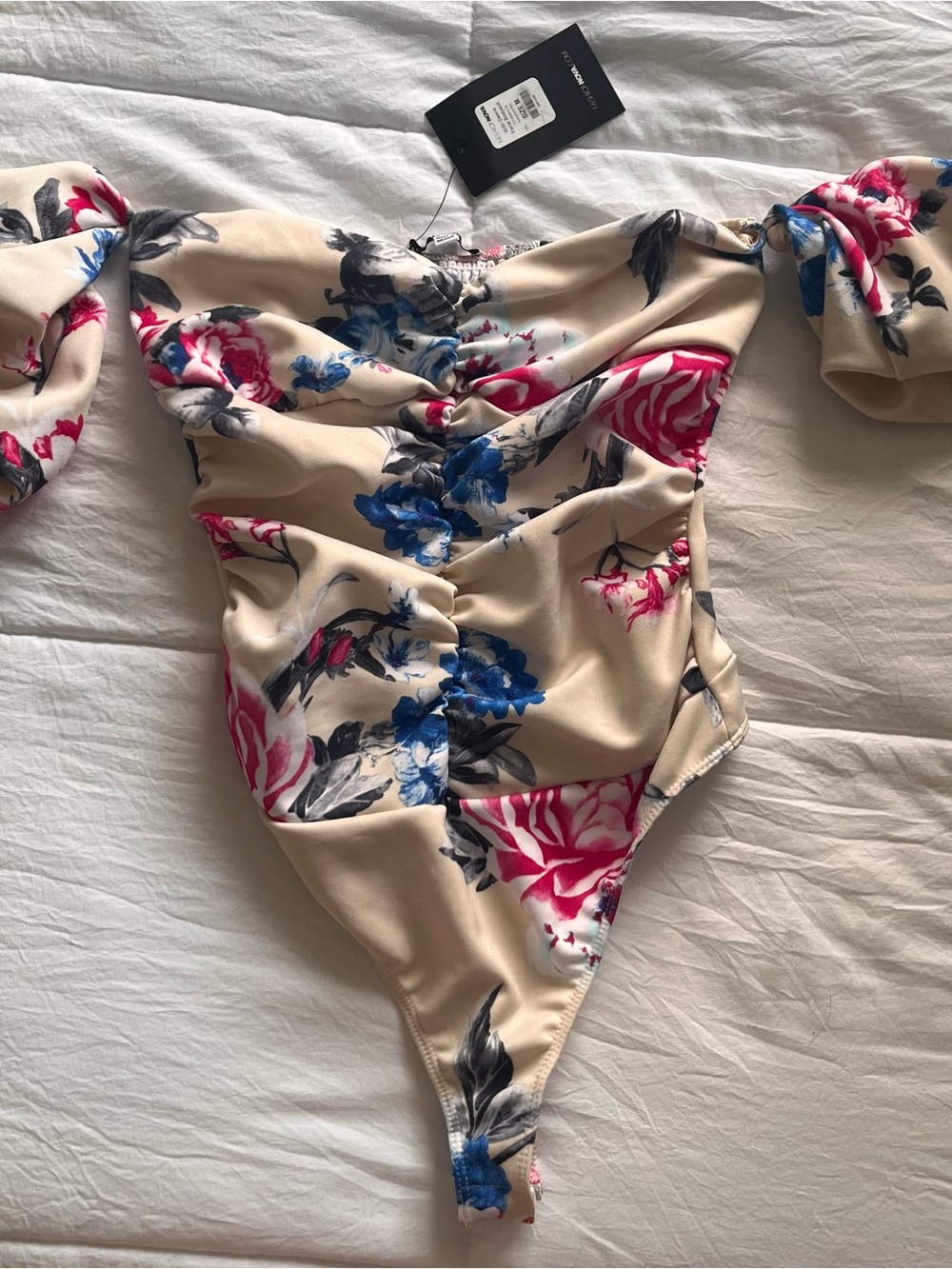 NWT FashionNova With Desire Floral Off-Shoulder Bodysuit